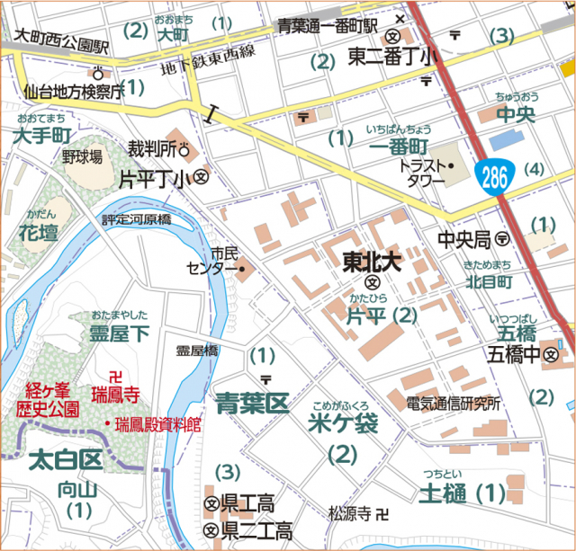 【杜の都とは?】「杜の都」仙台城下町:武家屋敷の配置