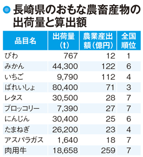 【長崎県の農業】生産量が全国トップクラスの果実と野菜