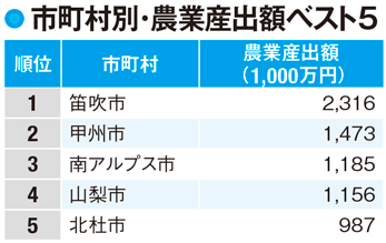 【山梨県の産業】回復傾向の農業の主力は果実